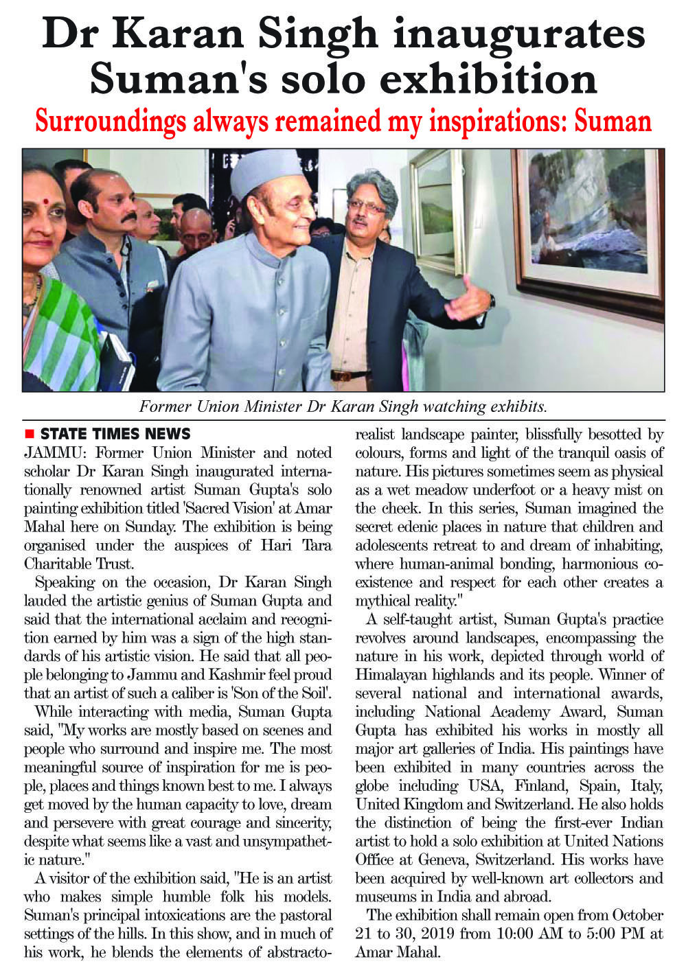 Opening of 'Sacred vision'